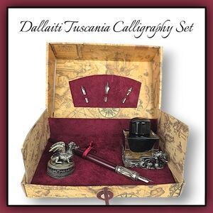 Dallaiti Calligraphy Set With Inkwell and Nibs NEW